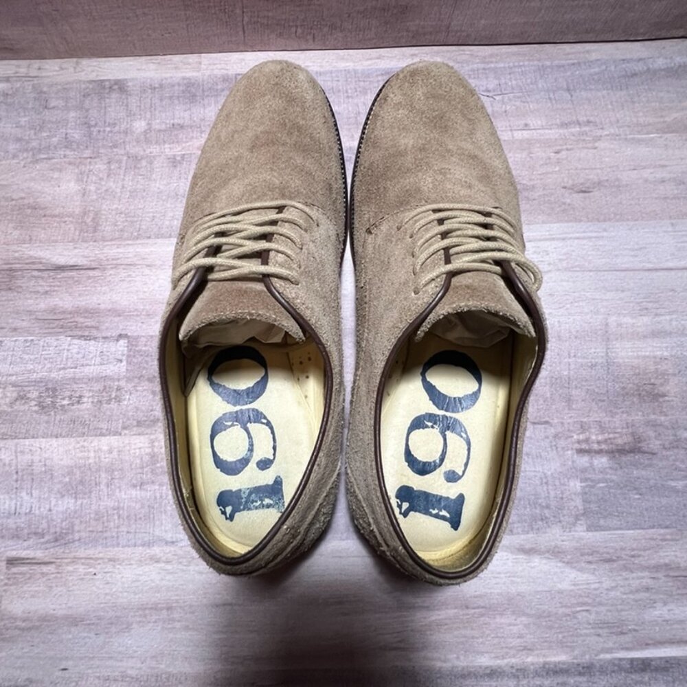 1901 Mens Round Toe Oxford  Round Toe Comfort Tan Leather Suede Shoe Size: 8M - Picture 6 of 14